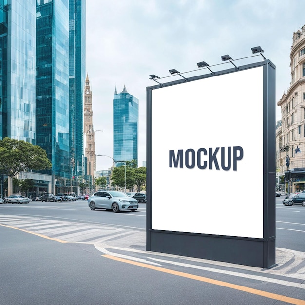 travel advertising billboard mockup on highway