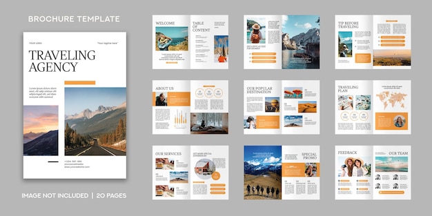 PSD travel agency brochure