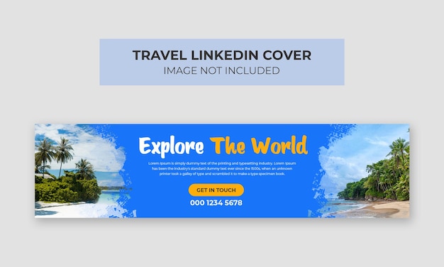 Travel Agency LinkedIn Cover Photo Design Tourism Marketing Social Media Cover Banner