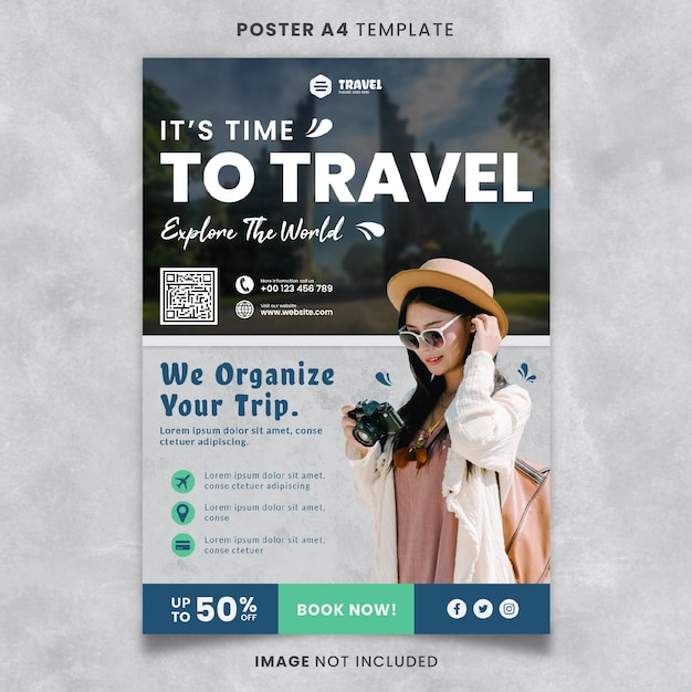 Travel Agency Poster A4 Template Ready to Print