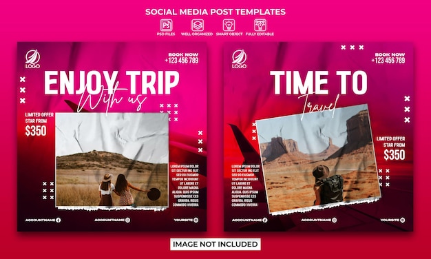 Travel agency poster or social media post template