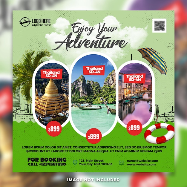 Travel Agency Promotion Social Media Post PSD