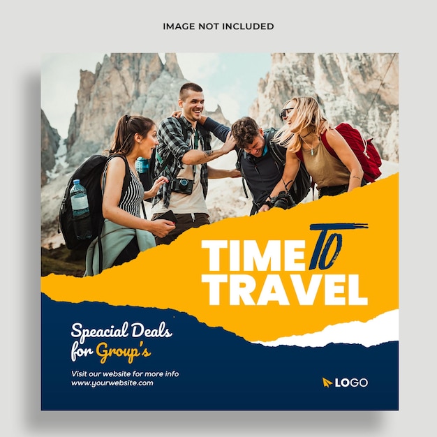 Travel agency social media and banner template Premium Psd