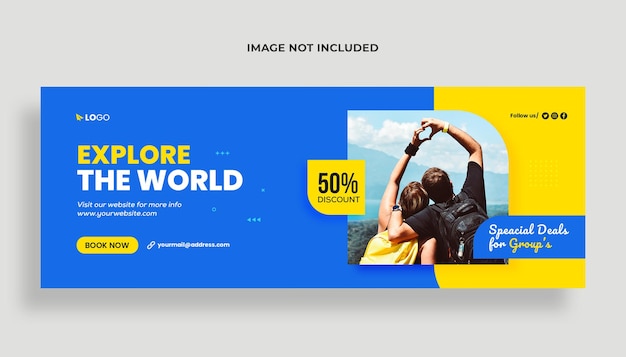 Travel agency social media and facebook cover banner template premium psd