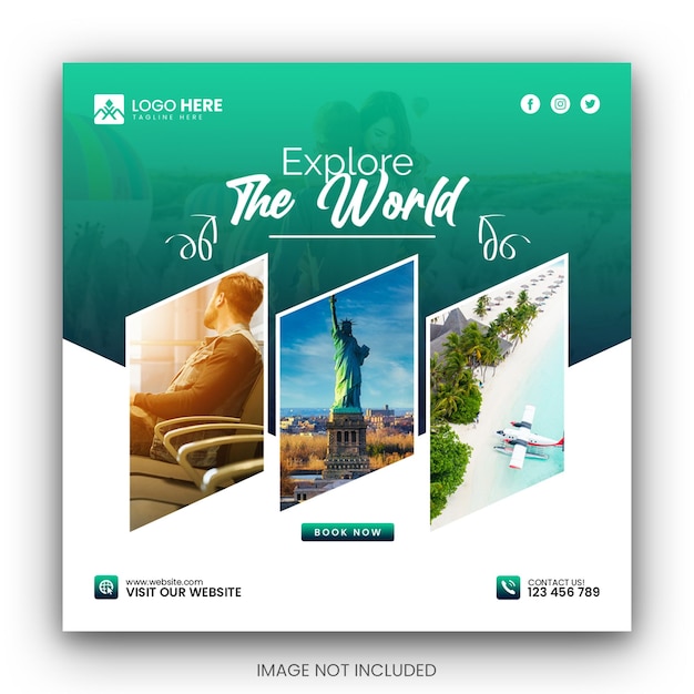 Travel agency social media post template