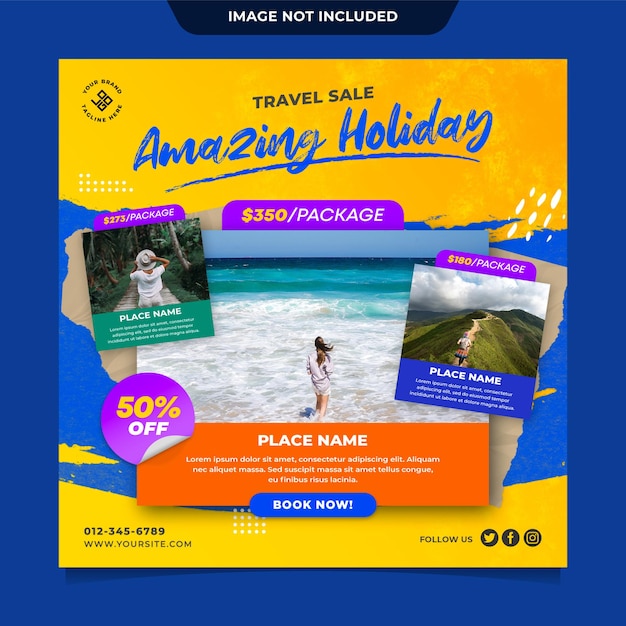 Travel agency social media post template