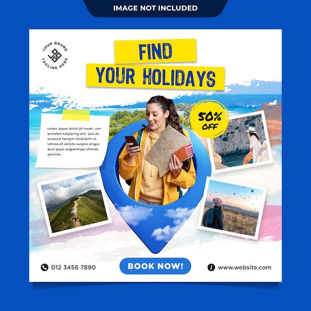 Travel agency social media post template