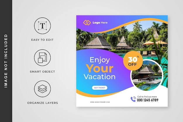 Travel agency social media post template