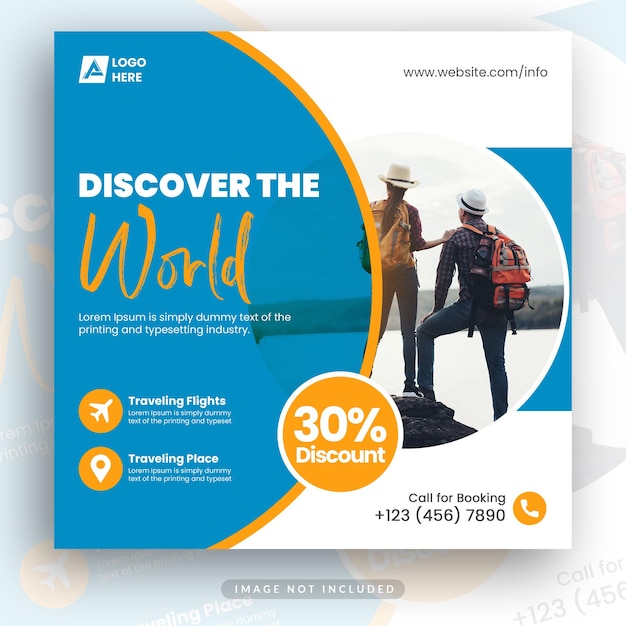 travel agency social media post or web banner design