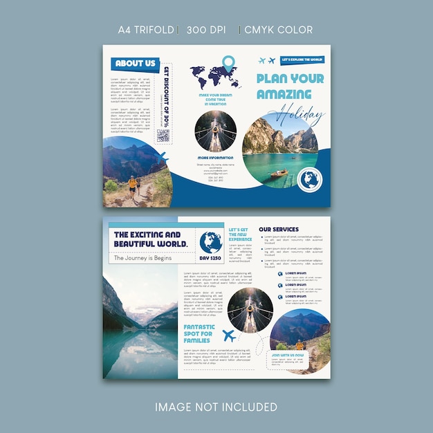 PSD travel agency trifold brochure