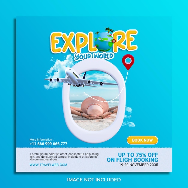 Travel banner instagram post template