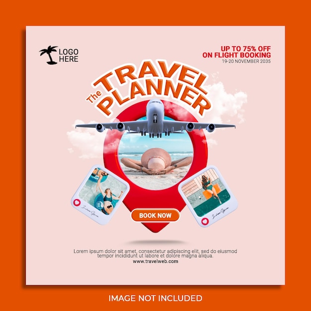 travel banner instagram post template