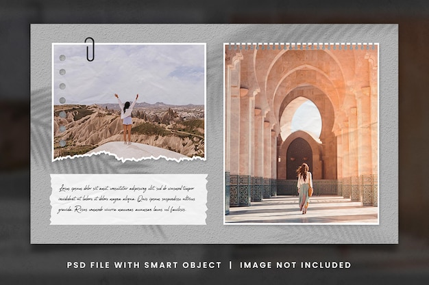 Travel Destinations Photo Moodboard Mockup Template