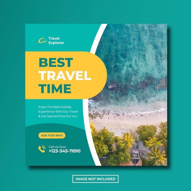 Travel explorer instagram post social media template