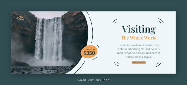 Travel facebook cover page and web banner design template