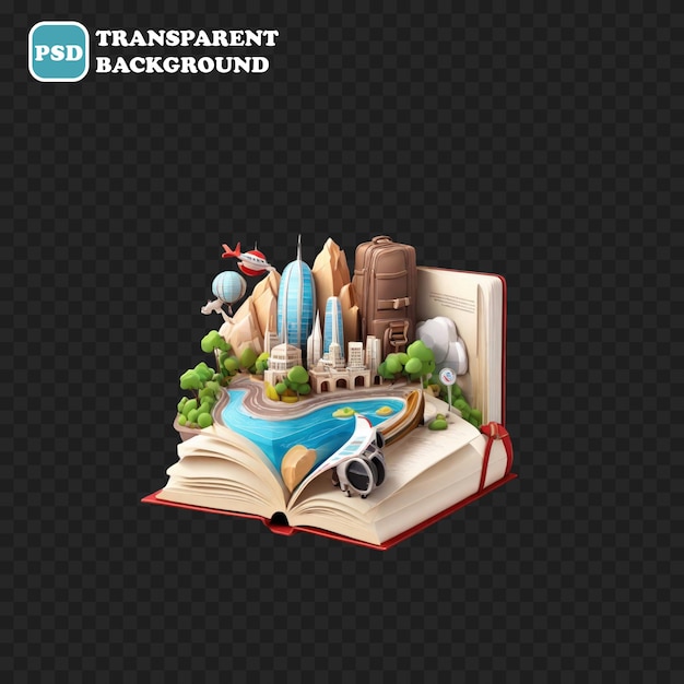 travel guide book icon isolated 3d render illustration