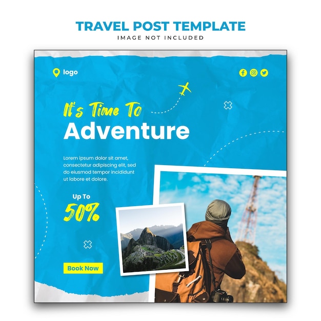 Travel Holiday Vacation Instagram Post Template