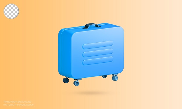 Travel luggage icons. 3d trolley icon.