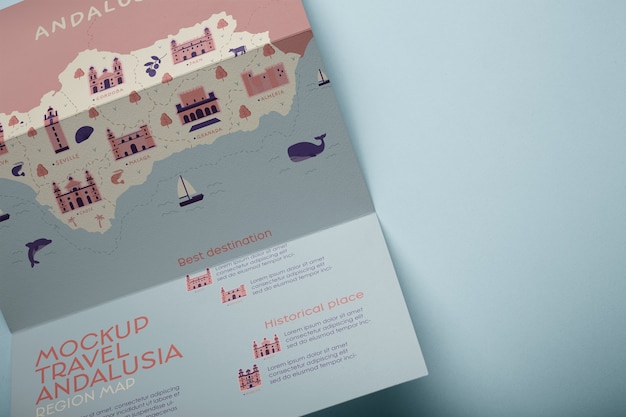 Travel map mockup design