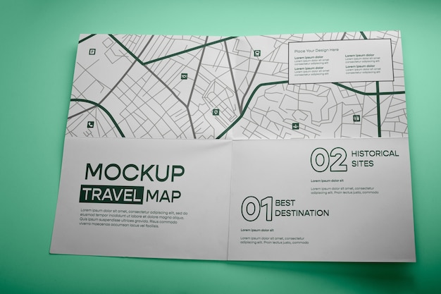 Travel map mockup design