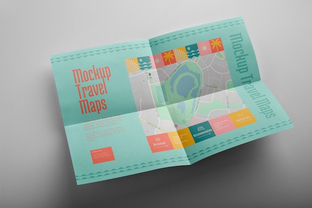 Travel map mockup design