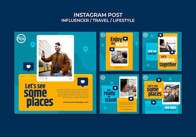 Travel media influencer instagram posts collection