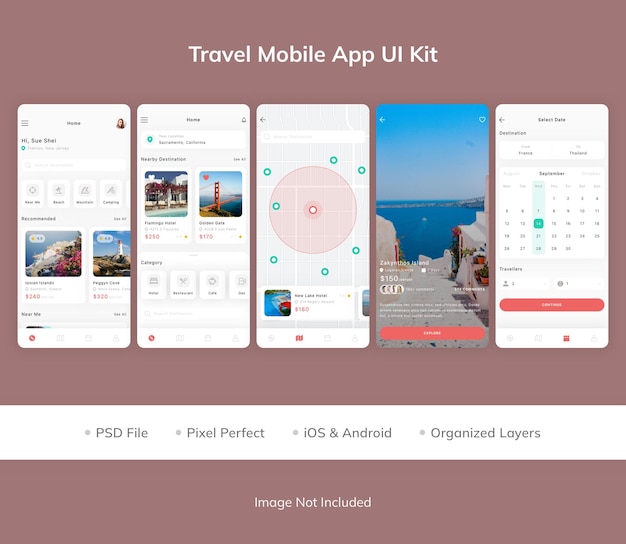 Travel Mobile App UI Kit