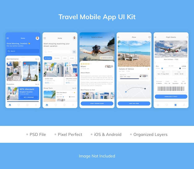 Travel Mobile App UI Kit