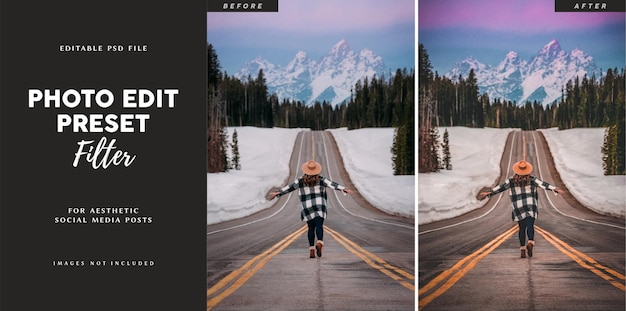 Travel photo edit preset filter for blogger traveller photographer and influencer