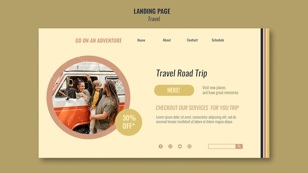 Travel road trip landing page template