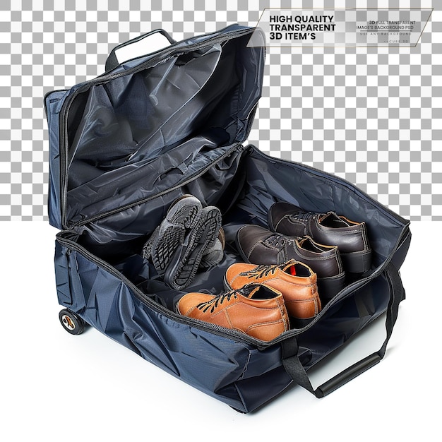 PSD travel shoe organizer a bag used for keeping shoes on transparent background