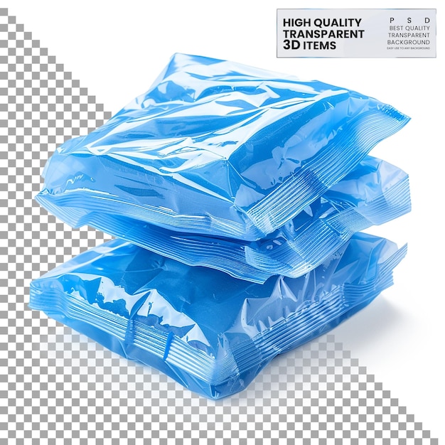 Travel Sized Hand Sanitizer Wipes Individually Wrapped on Transparent Background