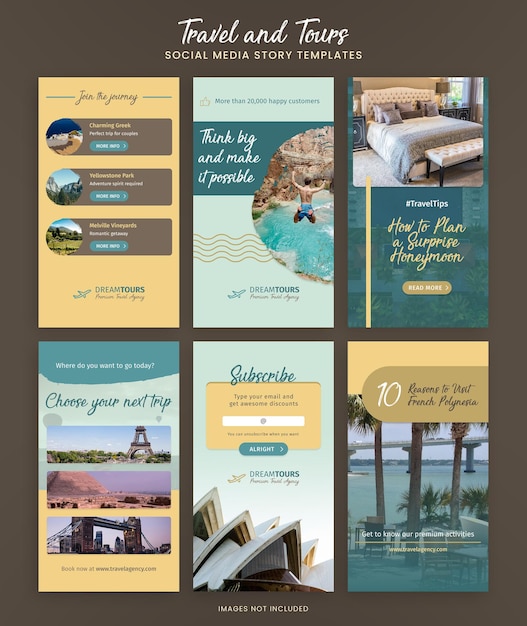 Travel Social Media Story Templates for Instagram and Facebook