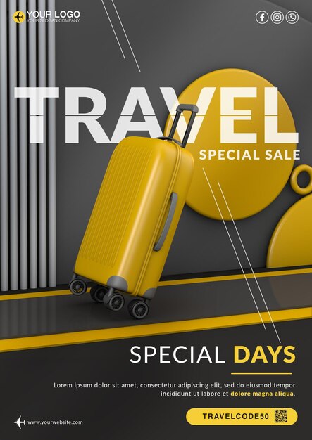 PSD travel special sale flyer template