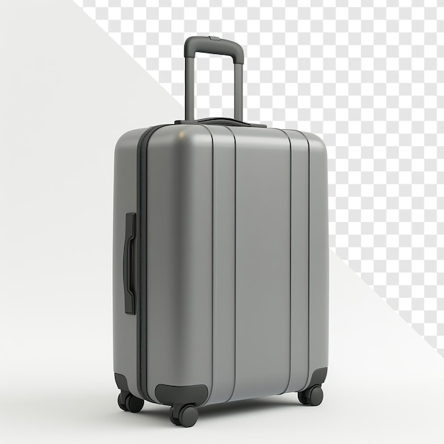 Travel Suitcase Icon Gray 3D on Transparent Background