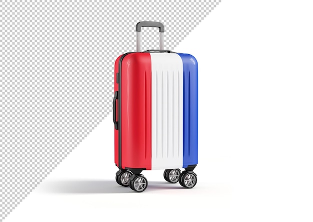 Travel Suitcase Mockup with France Flag