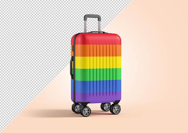 Travel Suitcase Mockup with LGBT Flag