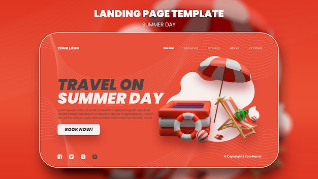 Travel on summer day landing page  