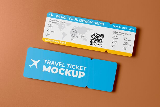 PSD travel ticket mockup design