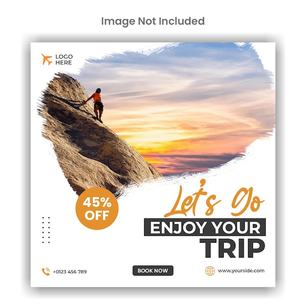 PSD travel tour holiday social media post template design