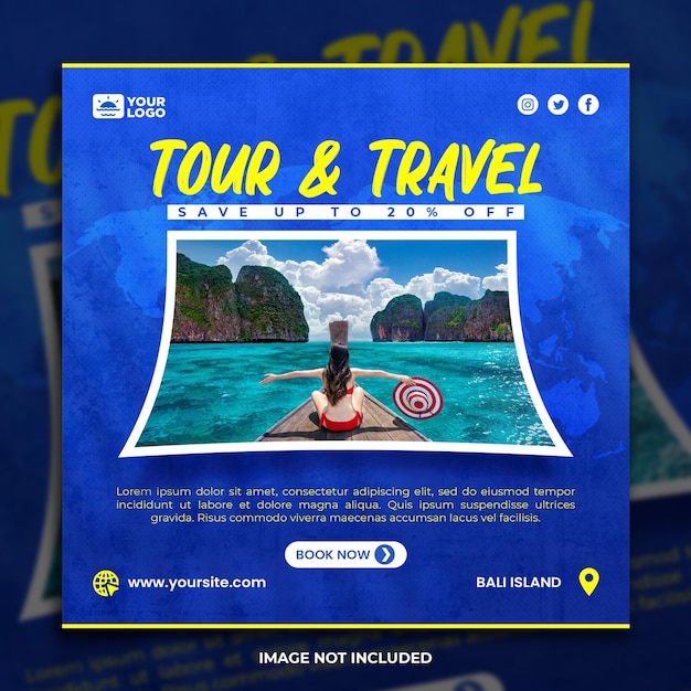 Travel tour instagram post template