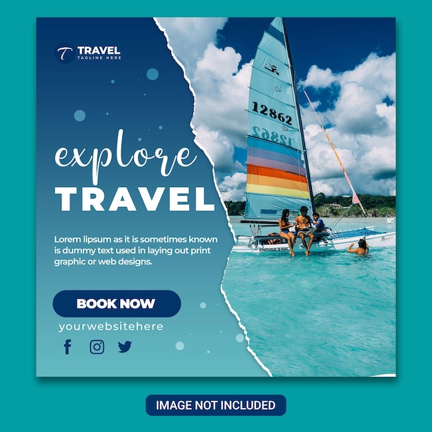 Travel tour instagram or social media post or banner template