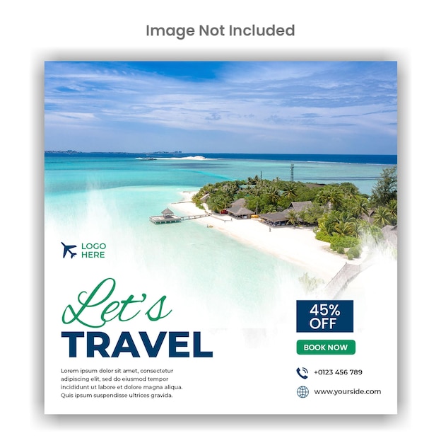 Travel tour social media or instagram post template