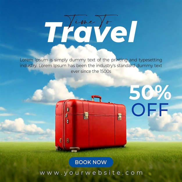 Travel and tourism agency social media banner template