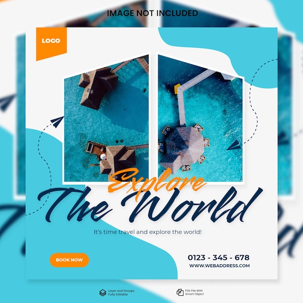 Travel and tourism instagram post or social media post template