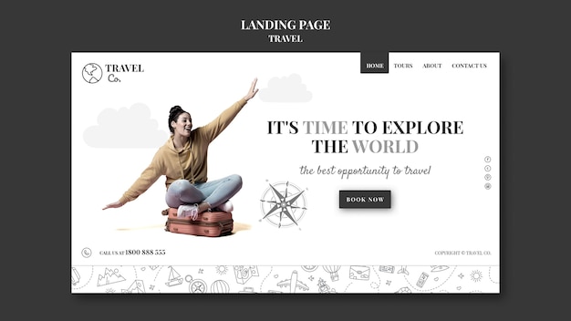 Travel the world  landing page template