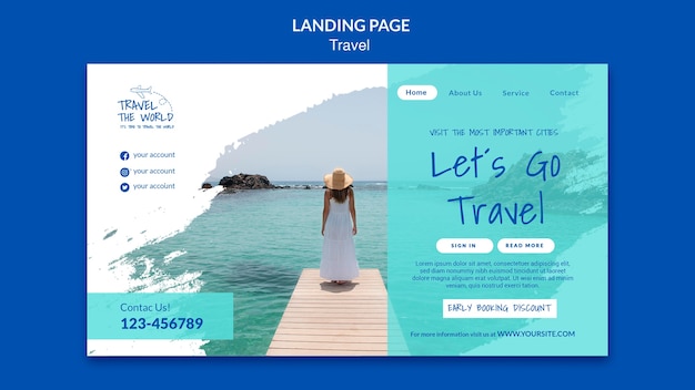 PSD travel the world landing page template