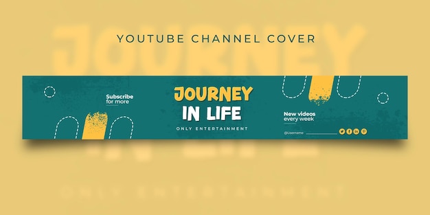 Travel youtube channel cover art linkedin header banner social media banner premium psd template