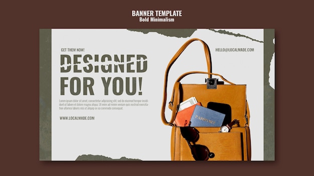 Traveling bag banner template