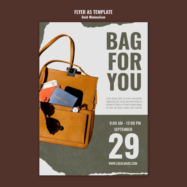 Traveling bag print template